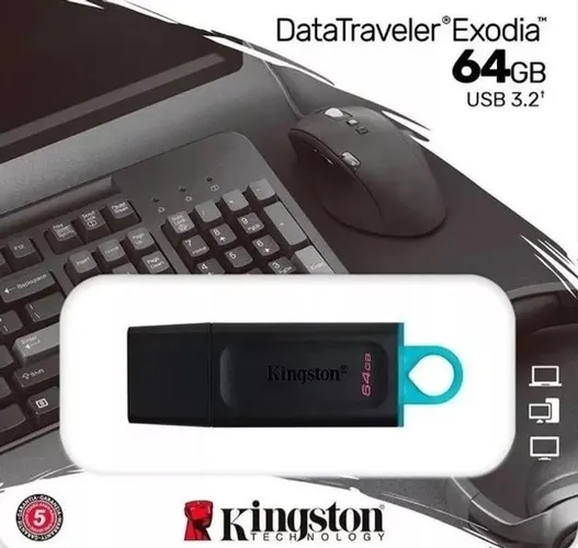 Pendrive 64gb Kingston 64gb 3.2 Mais Rapido Arduino Automação Robotica COD-AP143