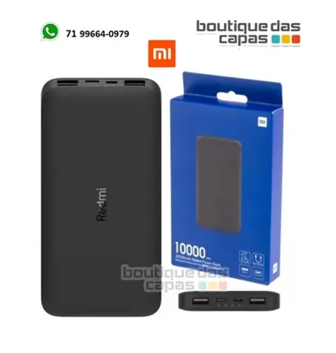 Carregador Portátil power bank Xiaomi 18w 10.000mah Turbo + Cabo tipo c original iphone