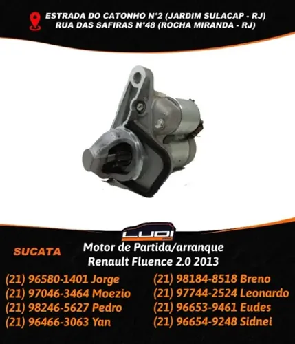 Motor de Partida_arranque Renault Fluence 2.0 2013
