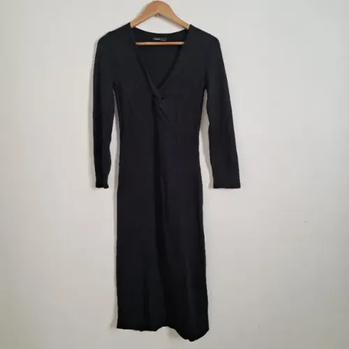 Vestido feminino midi manga longa