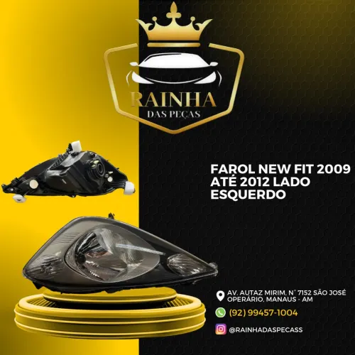 Farol New FIT 2009 até 2012 Lado Esquerdo