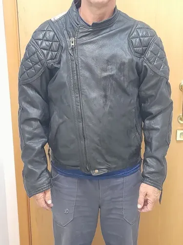 Jaqueta de couro motociclista