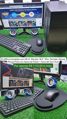 PC Office Intel i3 Completo (Novo, Parcelado sem juros, Entrega*)