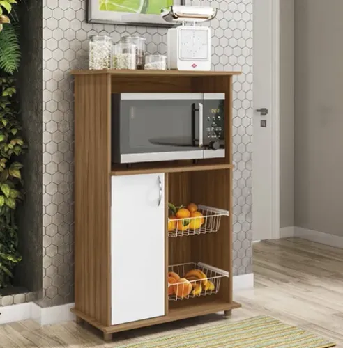Balcão c/ Espaço Para Forno e Micro-ondas c/ Cestos