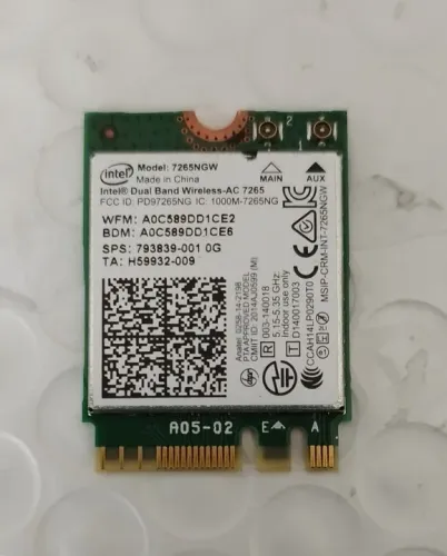 Placa Wifi para Notebook M2 Intel Dual Band Wireless-AC *NGW ngff