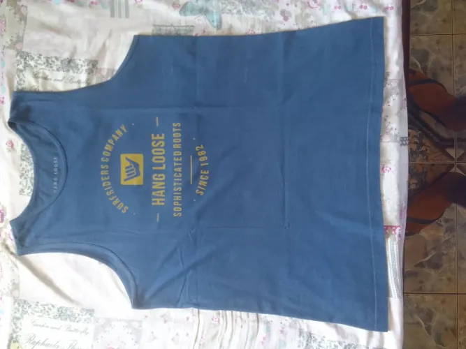 Regata Hang Loose azul com estampa 