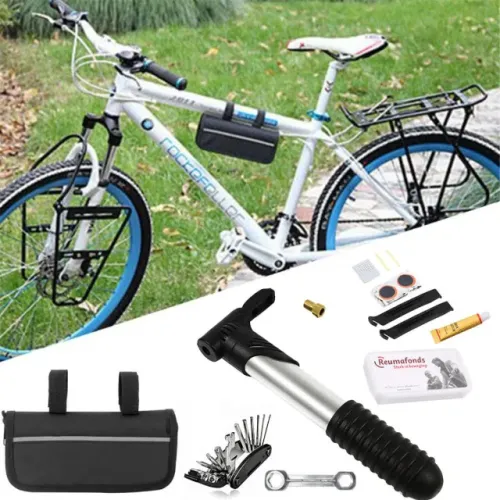 Kit Ferramentas Bike Chaves Remendo Reparo Pneu Bolsa Quadro _ ES36