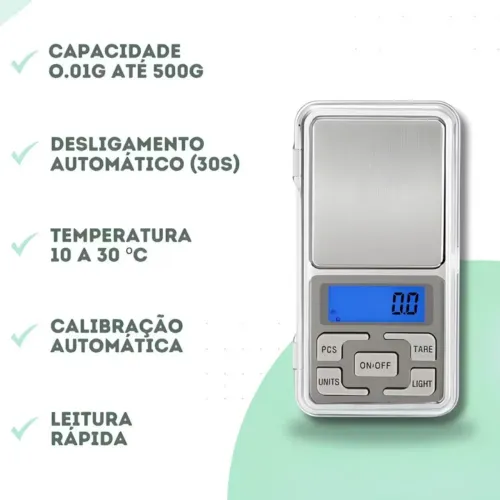 Balança Digital de Precisão 500g - Cozinha e Receitas