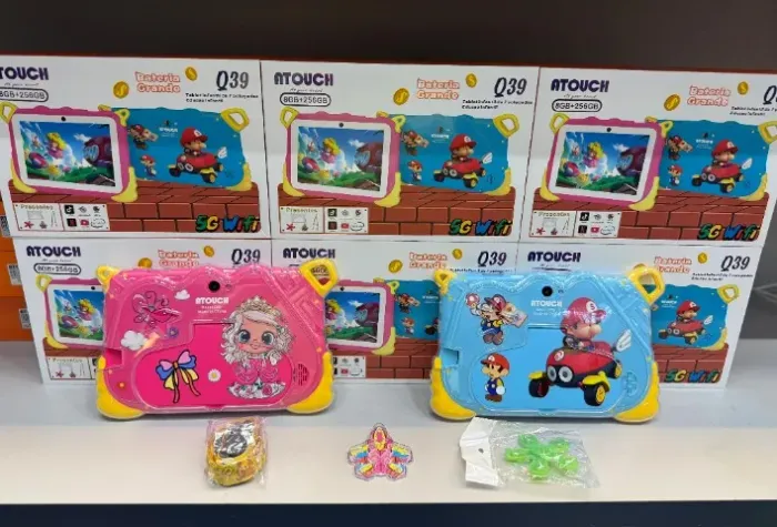 Lacrado Tablet Infantil Mario & Princesa Wifi 5G 256GB+8GB 7Pol Azul e Rosa