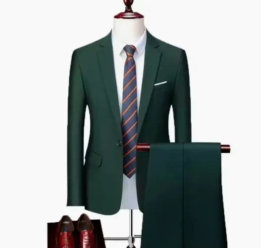Terno masculino verde 2 peças (paletó e calça)