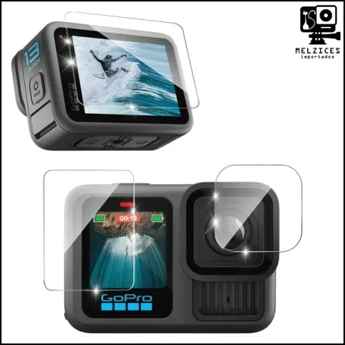 Kit Películas em Vidro Para GoPro 13 black
