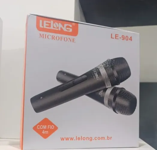 Microfone Com Fio Duplo Profissional Lelong LE-904 - Loja Coimbra Computadores Entrega