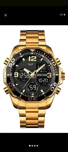 Relógio dourado masculino 