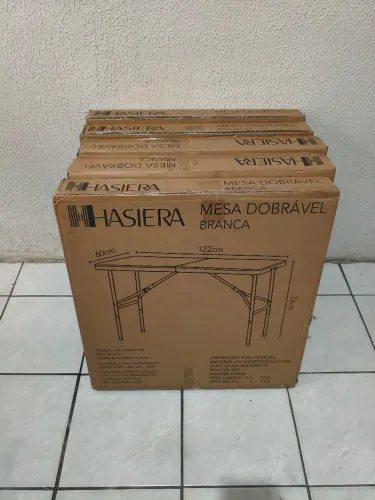 Mesa dobrável 122x60cm nova