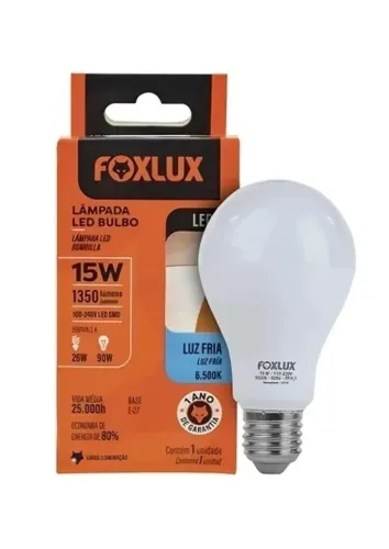 Lâmpada led 15w foxlux PCT com 10 (entrego centro Leopoldina)