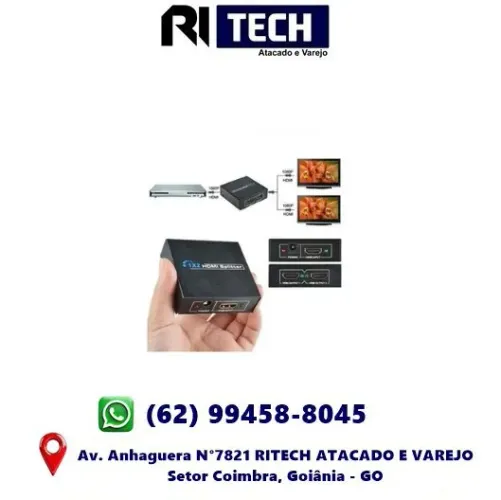 Divisor Hdmi Espelhamento Hd 1080p 4 Saída 1 Entrada 1x2 Mesma Imagem 2 Telas T
