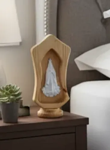 Nossa Senhora - Oratorio Feito em Madeira e Resina - Para Mesa