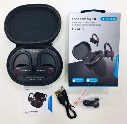 Fone De Ouvido Bluetooth 5.0 It-blue LE-2410 A Prova De Suor
