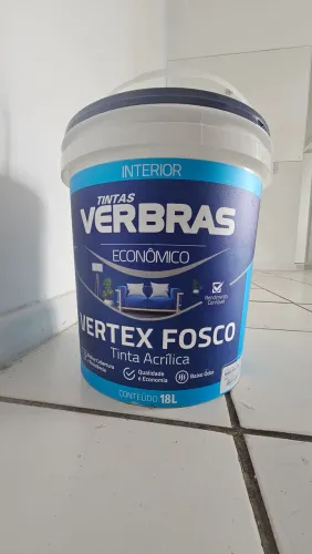 Tinta Acrílica, Branco Neve, Vertex Fosco 18L Verbras - Interior