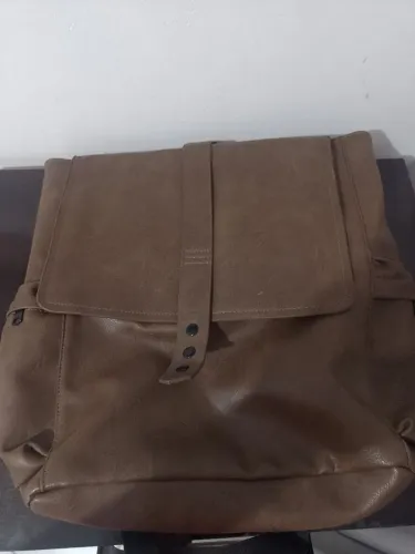 Mochila de couro sintético estilo maleta