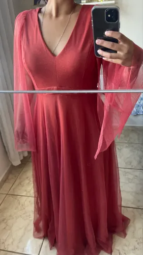 Vestido de Festa - Manga Brilhoso