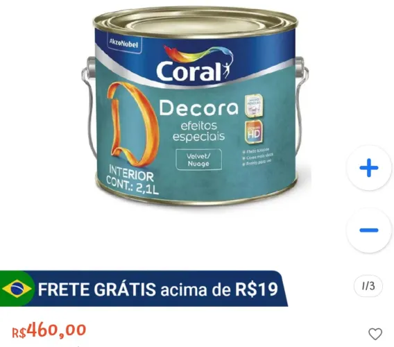 Tinta Coral Decora Efeito Velvet/Nuage 2,1L