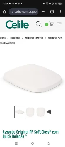 Assento sanitário celite desce suave