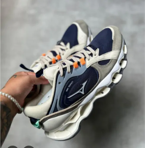 Tênis Mizuno Wave Prophecy beta2 - Azul e Bege