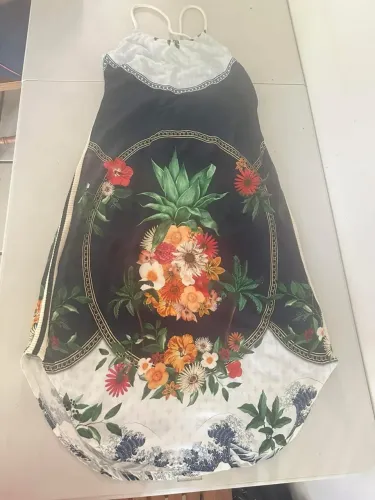 Vestido Longo Estampado Tropical