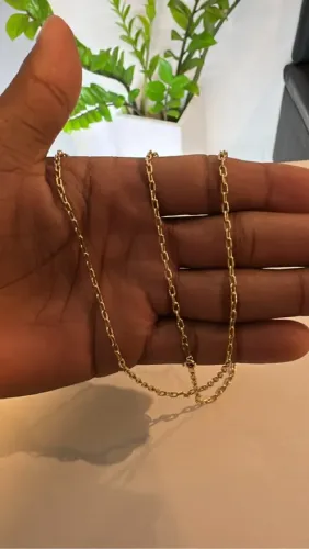 Corrente de Ouro 18k modelo cadeado de quina 8,9g