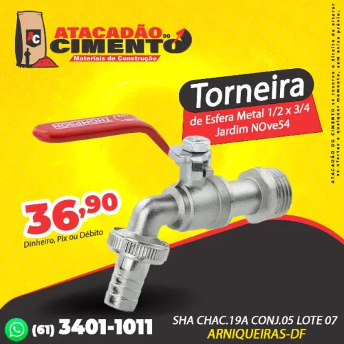 Torneia de Esfera Metal 1/2 x 3/4 Jardim NOve54