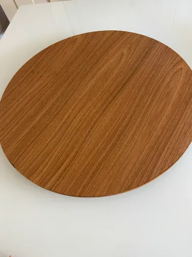 Prato giratório laminado para servir na mesa (70cm, Cor Mel)