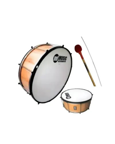 KIT ZABUMBA MADEIRA ARO BALA PRETO 20X18 + BAQUETA ZABUMBA OVAL C/ BACALHAU SPANKING