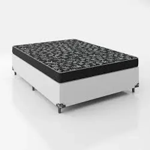 Base Casal Branco com Colchão Casal D28 Ortobom - Entrega Rápida!