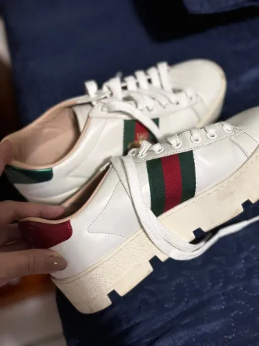 Tênis Gucci Ace Branco com plataforma