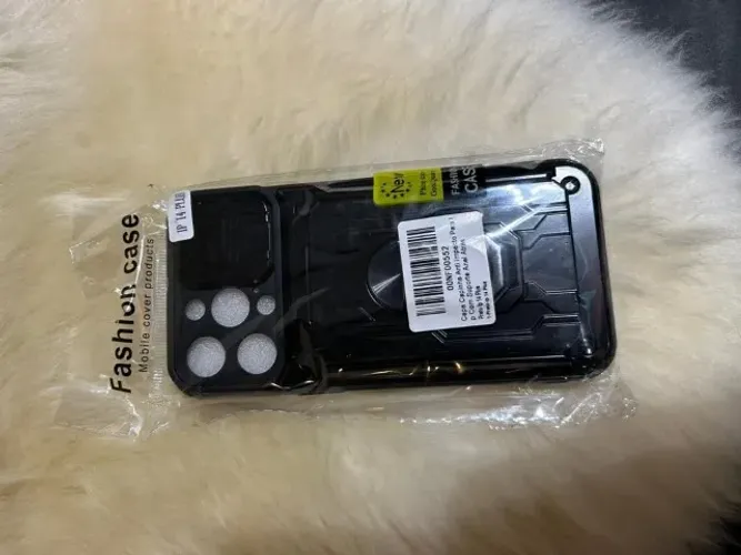 Capinha iPhone 14 Pro Max Preta com Anel Giratório - Nova
