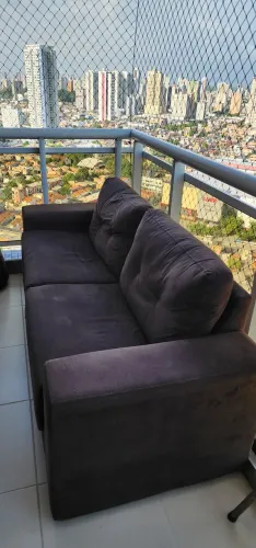 Sofá 2 lugares marrom usado