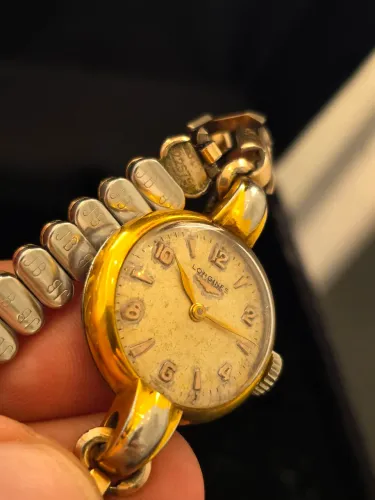 Relógio feminino Longines suíço vintage original plaquê ouro 18k pulseira jóia JB flexível