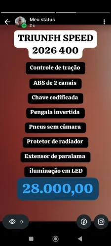 Vendo moto SPEED 400/2026