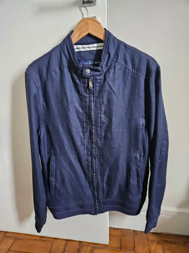 Jaqueta Zara Jeans com ziper nos bolsos (nova)