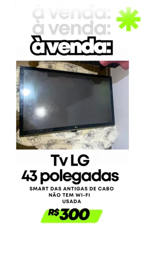 Tv 43 polegadas não é smart com Wi-Fi