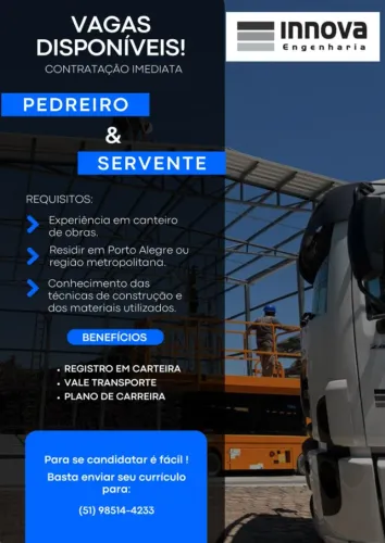 VAGA - PEDREIRO