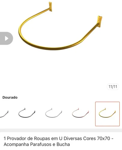 Kit 2 Arco dourado provador cortina - valor de duas unidades
