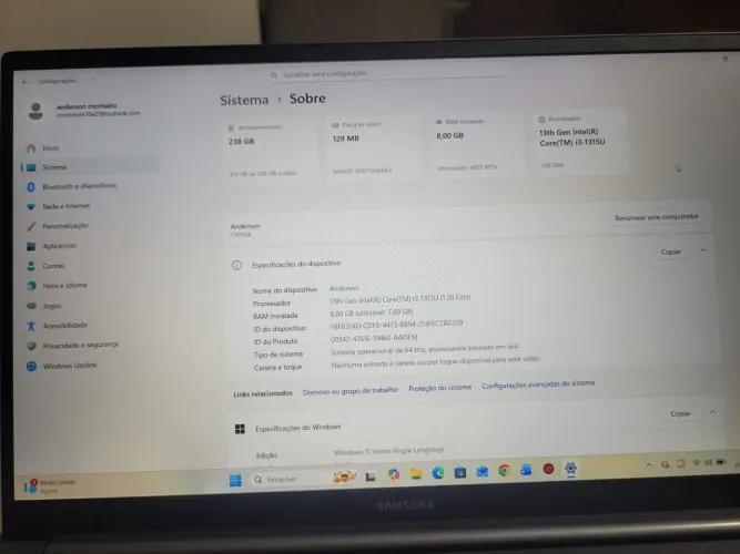Notebook samsung