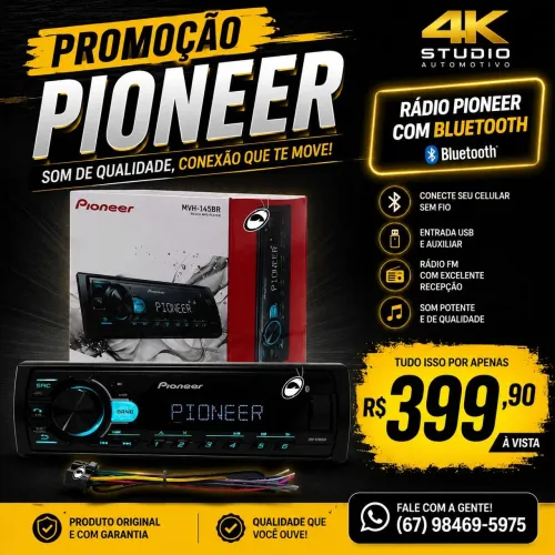 Radio mp3 pioneer com Bluetooth