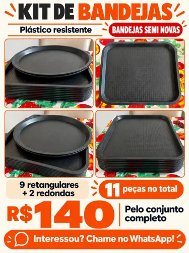 Kit com 11 bandejas semi novas