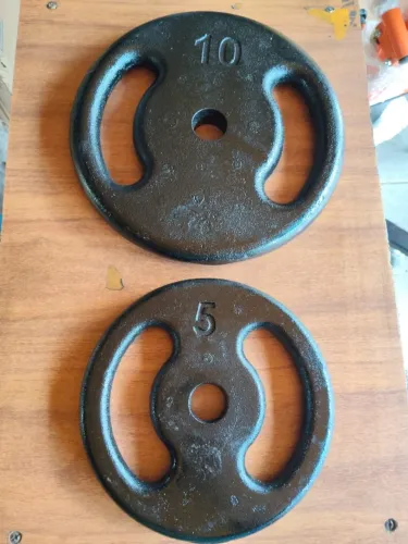 Kit de 30 kg de Anilha de Ferro Modelo Vazada ( 2 x10kg e 2x 5kg )