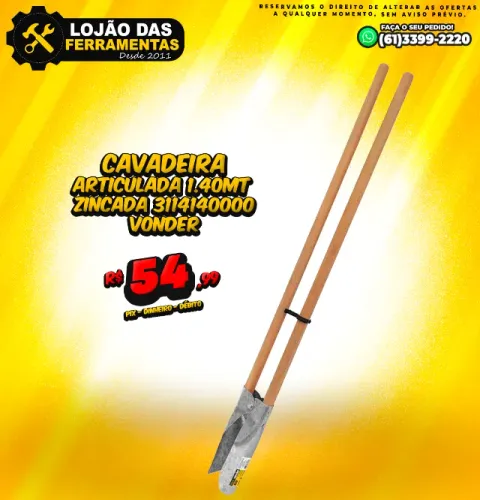 Cavadeira Articulada 1.40MT Zincada 3114140000 Vonder