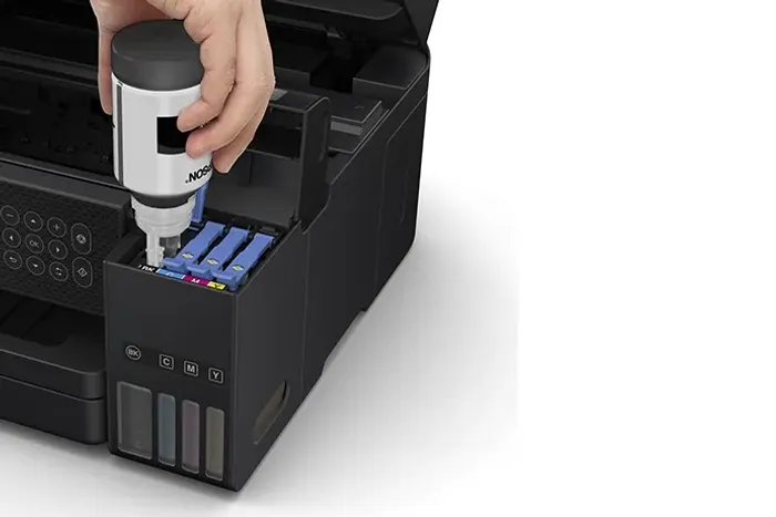 A EcoTank L6270 é uma multifuncional tanque de tinta 3 em 1 compacta que imprime, copia e