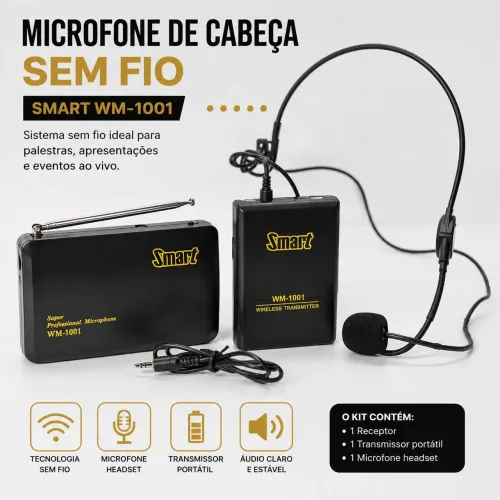 Microfone sem fio auricular palestra canto música músico